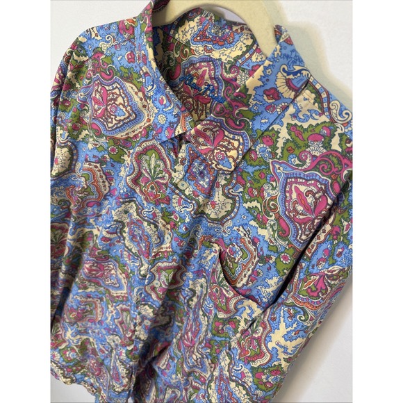 Alan Flusser Other - Alan Flusser Long Sleeve Shirt Mens 2XL XXL Multicolor Paisley Button Down Loud‎